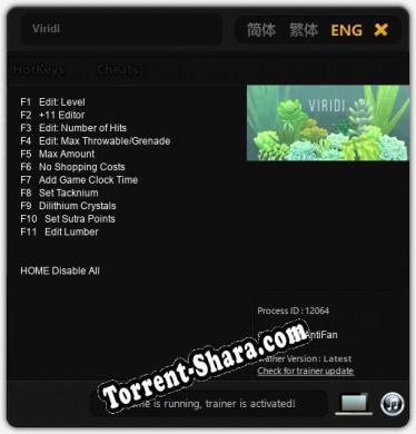 Viridi: Трейнер +11 [v1.6]