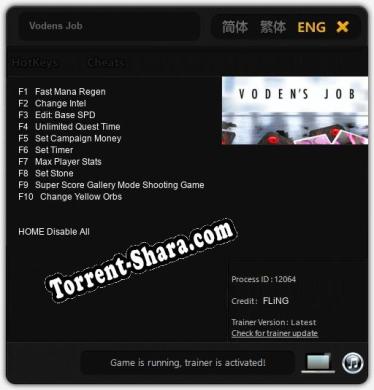 Трейнер для Vodens Job [v1.0.3]