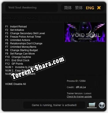 Трейнер для Void Soul Awakening [v1.0.7]