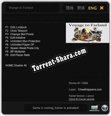Voyage to Farland: Трейнер +9 [v1.1]