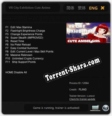 Трейнер для VR City Exhibition Cute Anime Girls [v1.0.8]