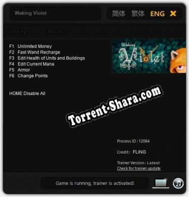 Waking Violet: Читы, Трейнер +6 [FLiNG]