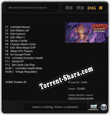 Трейнер для Wanted Shadows Unchained [v1.0.2]