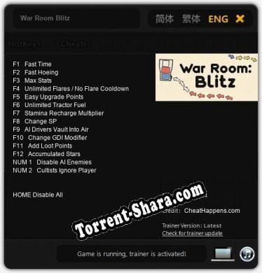 Трейнер для War Room Blitz [v1.0.2]