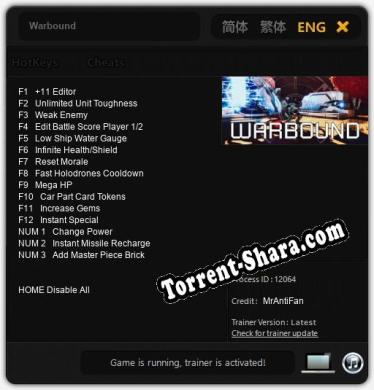 Warbound: Читы, Трейнер +15 [MrAntiFan]