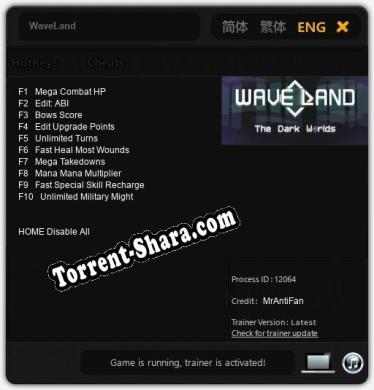 WaveLand: Читы, Трейнер +10 [MrAntiFan]