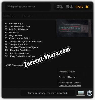Whispering Lane Horror: Читы, Трейнер +12 [dR.oLLe]