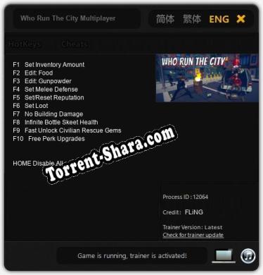 Трейнер для Who Run The City Multiplayer [v1.0.2]