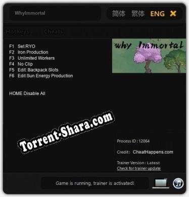 WhyImmortal: Трейнер +6 [v1.4]