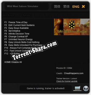 Wild West Saloon Simulator: Читы, Трейнер +12 [CheatHappens.com]