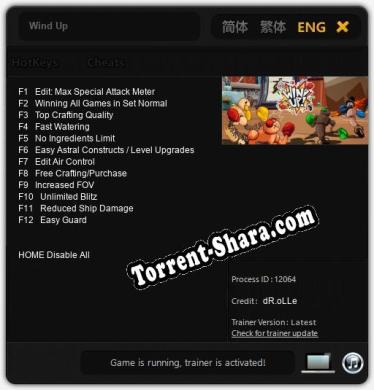 Трейнер для Wind Up [v1.0.4]