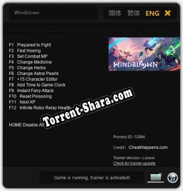 Windblown: Трейнер +12 [v1.8]