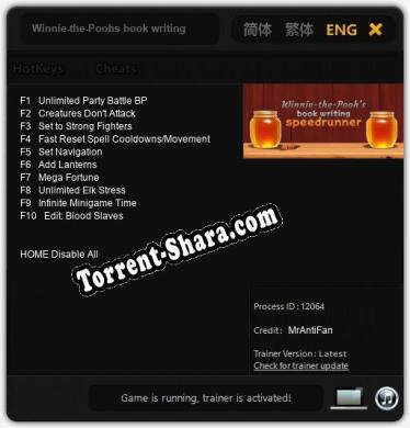 Winnie-the-Poohs book writing speedrunner: Трейнер +10 [v1.2]