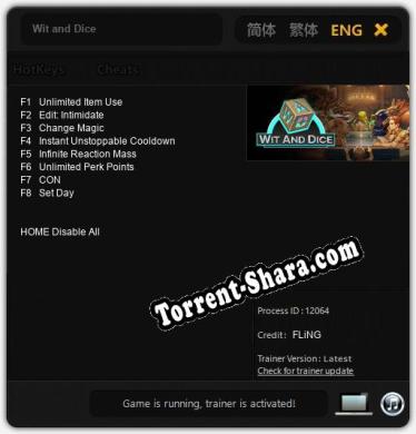 Wit and Dice: ТРЕЙНЕР И ЧИТЫ (V1.0.77)