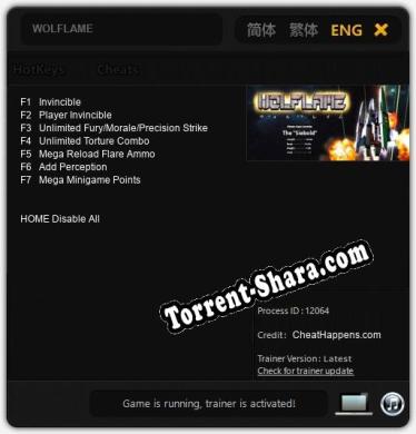 Трейнер для WOLFLAME [v1.0.4]