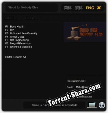 Трейнер для Wood for Nobody Else [v1.0.3]