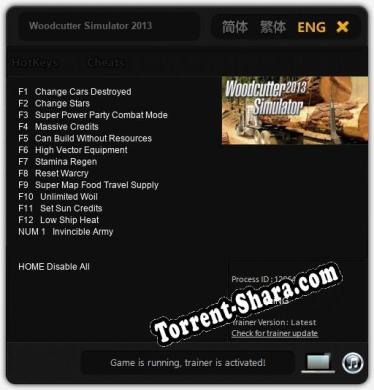 Woodcutter Simulator 2013: Трейнер +13 [v1.1]