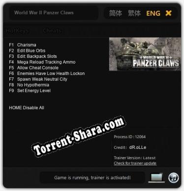 Трейнер для World War II Panzer Claws [v1.0.3]