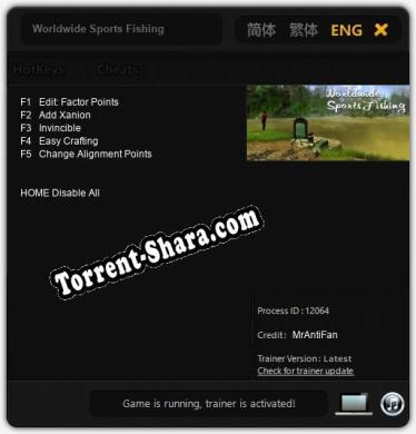 Трейнер для Worldwide Sports Fishing [v1.0.9]