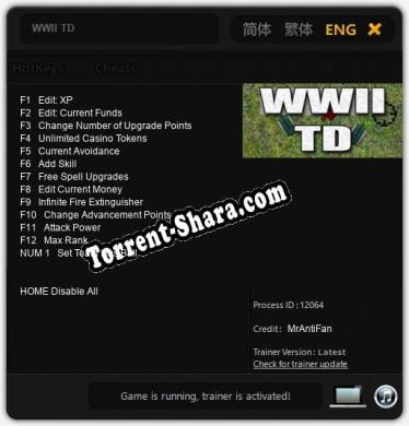 WWII TD: Читы, Трейнер +13 [MrAntiFan]