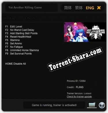 Трейнер для Yet Another Killing Game [v1.0.2]
