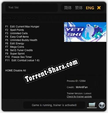 Трейнер для Yeti Ski [v1.0.7]