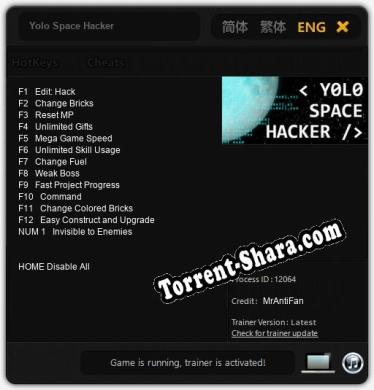 Yolo Space Hacker: ТРЕЙНЕР И ЧИТЫ (V1.0.69)
