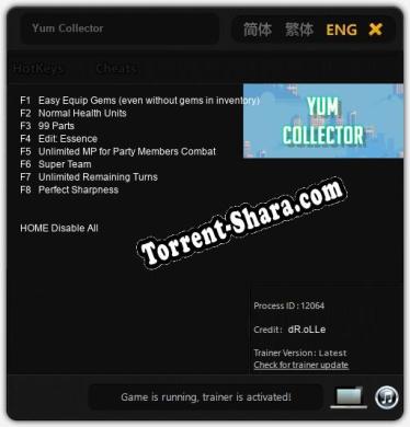 Yum Collector: Трейнер +8 [v1.8]