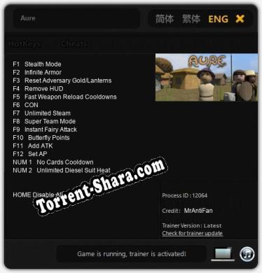 Трейнер для Aure [v1.0.8]