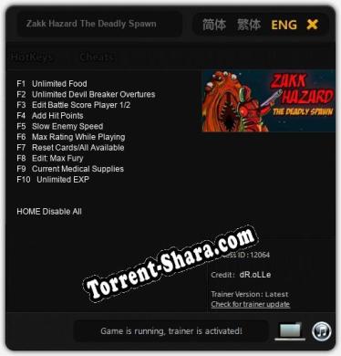 Zakk Hazard The Deadly Spawn: ТРЕЙНЕР И ЧИТЫ (V1.0.81)