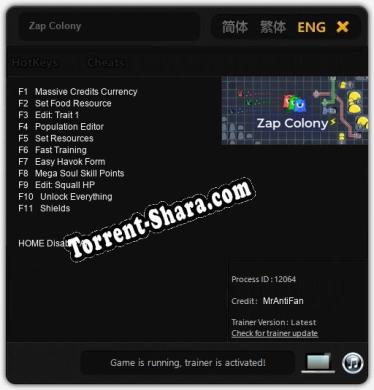 Zap Colony: ТРЕЙНЕР И ЧИТЫ (V1.0.64)