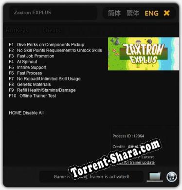 Zaxtron EXPLUS: Трейнер +10 [v1.9]