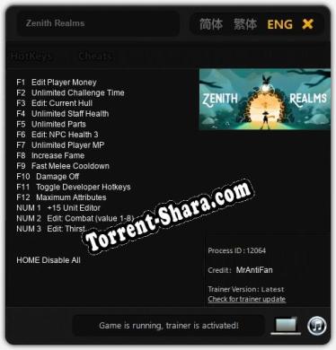 Zenith Realms: Читы, Трейнер +15 [MrAntiFan]