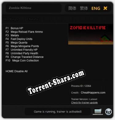 Zombie Killtime: ТРЕЙНЕР И ЧИТЫ (V1.0.16)