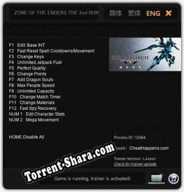 ZONE OF THE ENDERS THE 2nd RUNNER  M∀RS / アヌビス ゾーン・オブ・エンダーズ  マーズ: Трейнер +14 [v1.1]