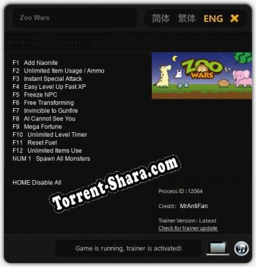Zoo Wars: Читы, Трейнер +13 [MrAntiFan]