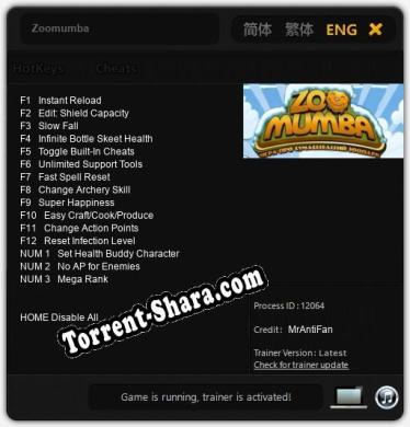 Zoomumba: Трейнер +15 [v1.6]