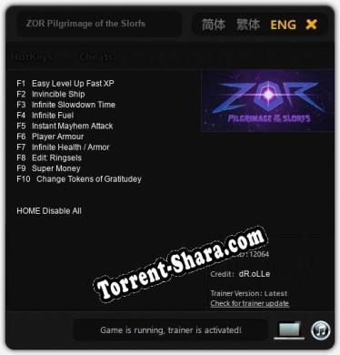 ZOR Pilgrimage of the Slorfs: Трейнер +10 [v1.5]