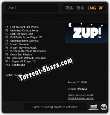 Zup 5: ТРЕЙНЕР И ЧИТЫ (V1.0.95)